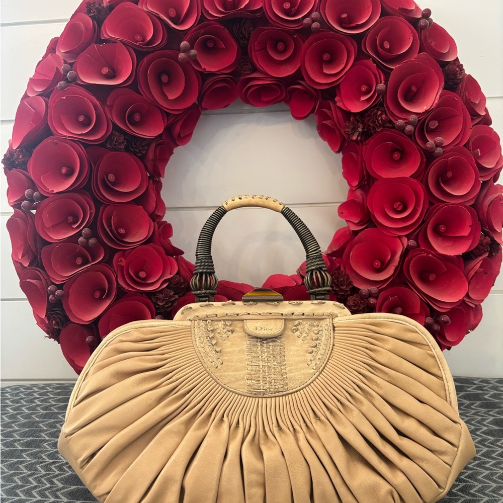 Authentic Dior Tan Leather Bag